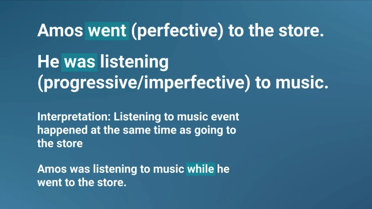 Slide: perfective vs. imperfective and simultaneity