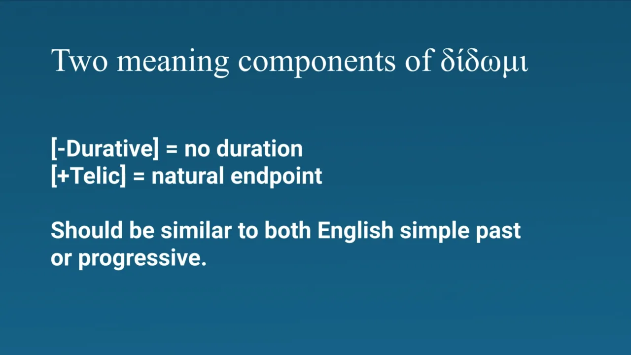 Slide: two meaning components of δίδωμι