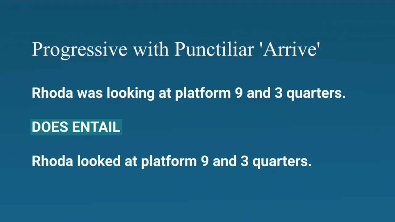 Slide: the progressive with a punctiliar “arrive”