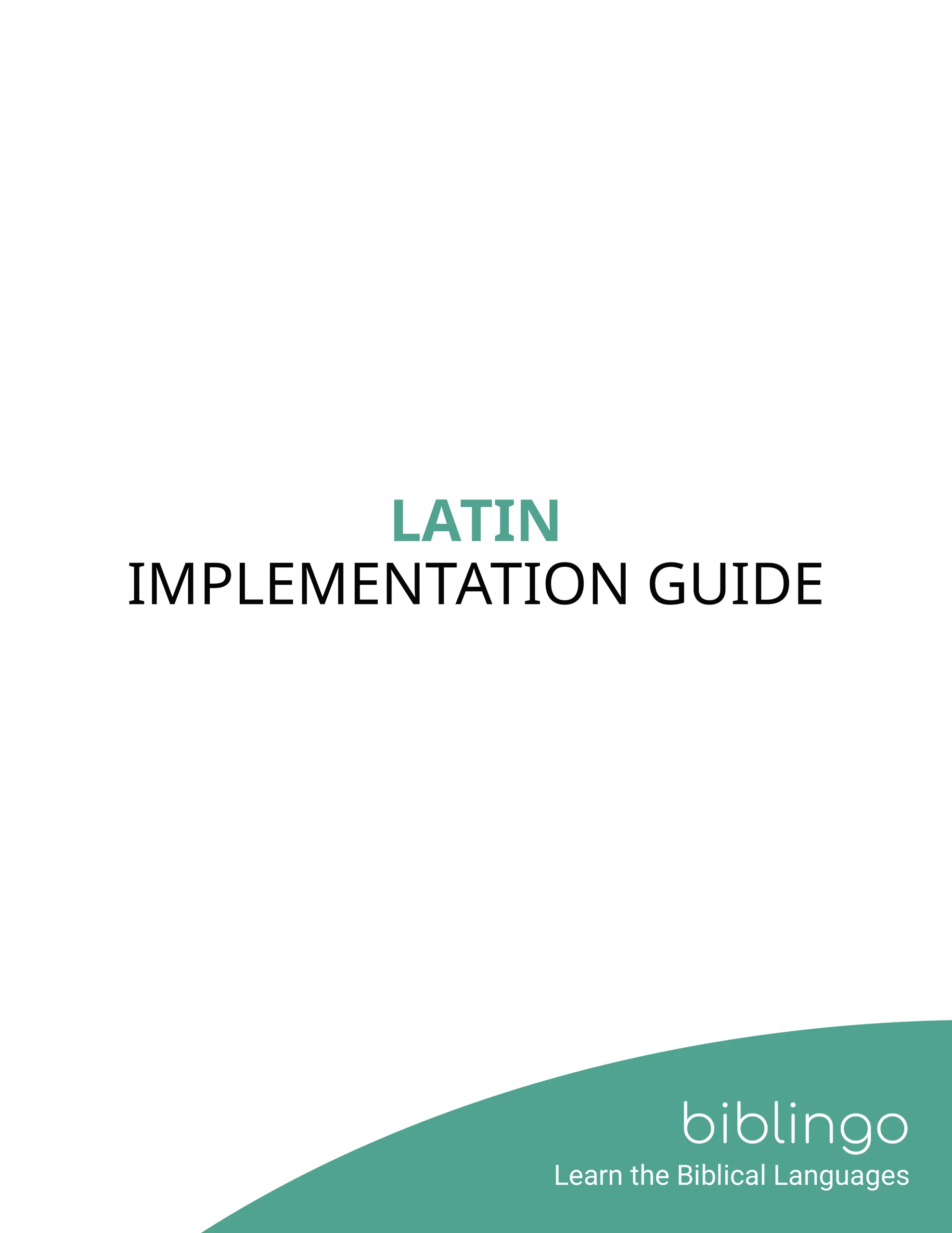 Latin Implementation Guide cover